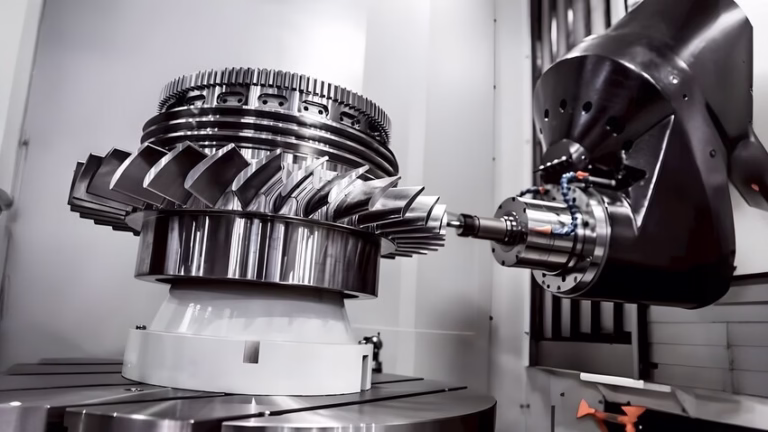 low cost cnc machining service with 5-axis milling of a metal part