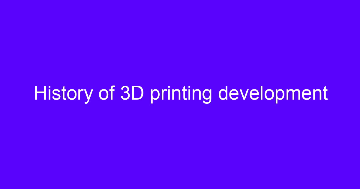 History of 3D printing development timeline