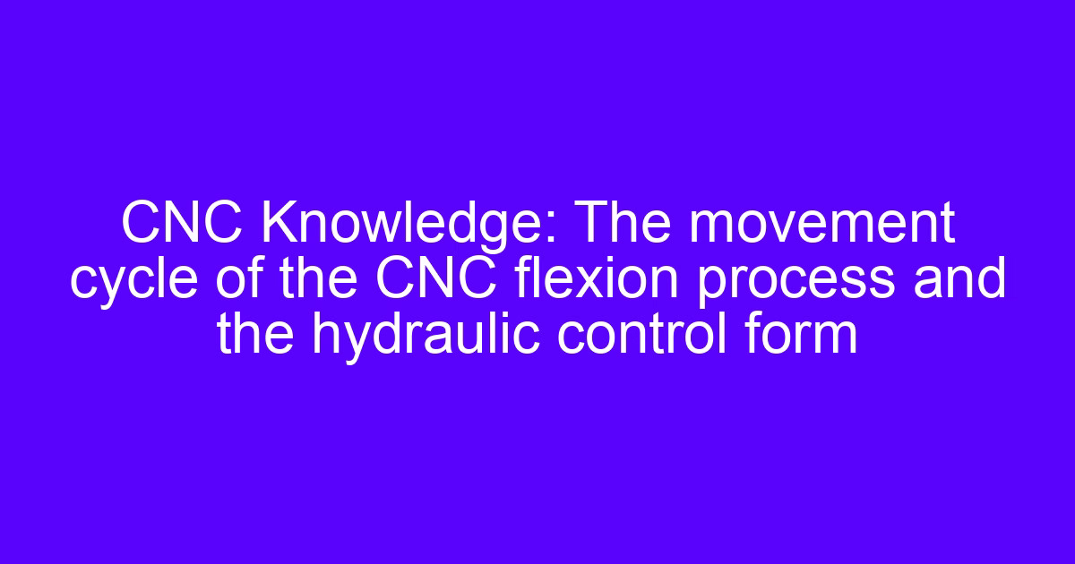 Hydraulic control form and movement cycle inside an effective machining system