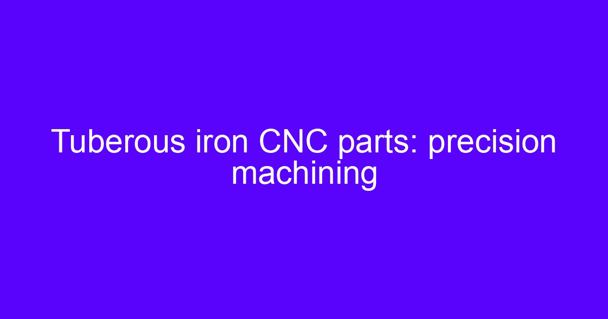 Tuberous iron CNC parts: precision machining