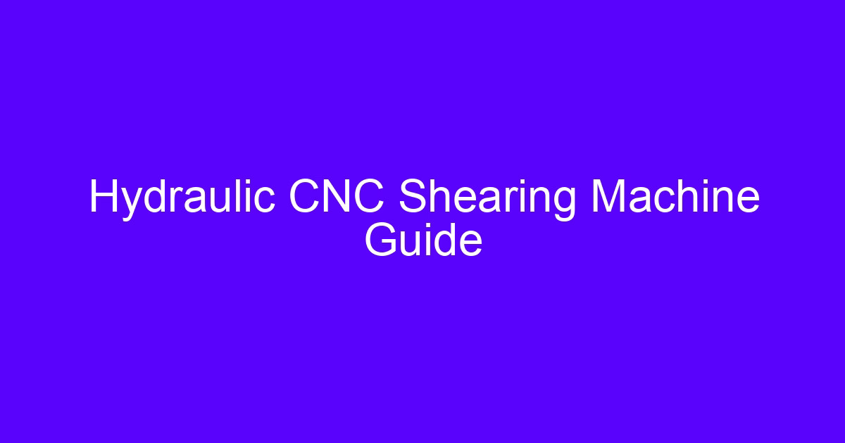 Hydraulic CNC shearing machine guide