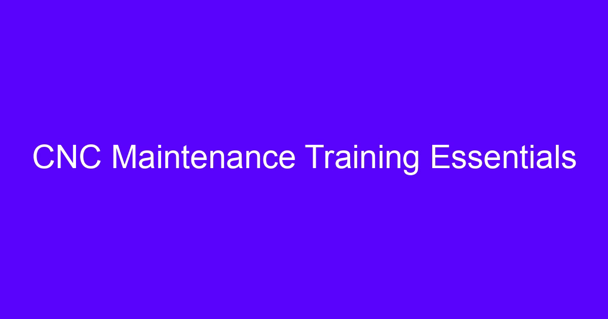 Maintenance of automatic machine tool chip conveyors training essentials