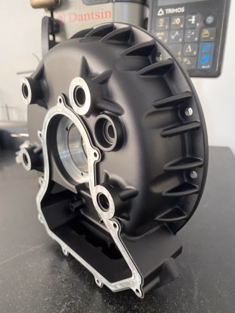 cnc machined service customized part on a machine table