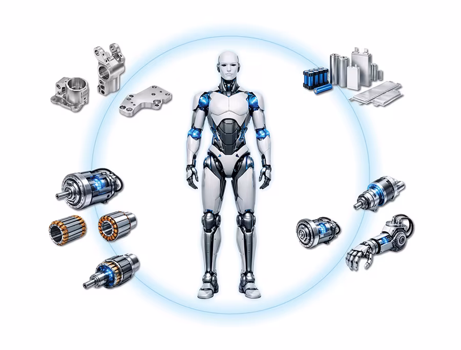 Humanoid robot manufacturing line — articulated robot arms in production